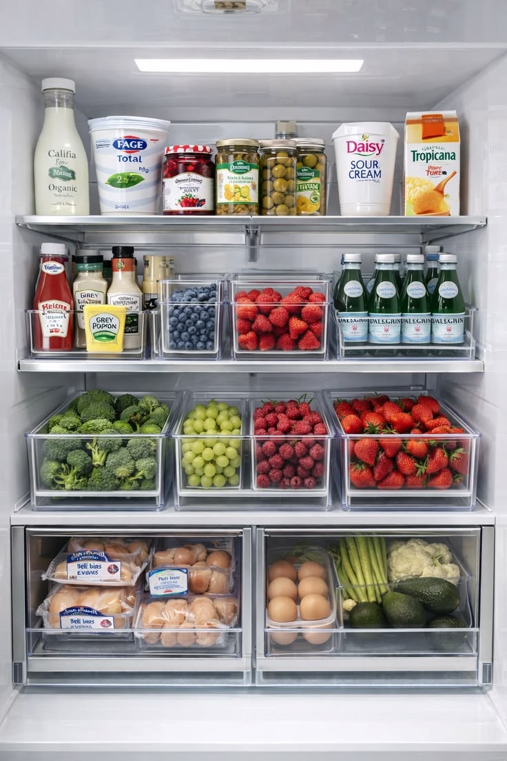 Un frigo ouvert, photographié par Frezz AI